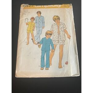 00613 - Simplicity VTG 6427 Boys/Teen Boys Pajamas Sewing Pattern‎ Size 4 UNCUT